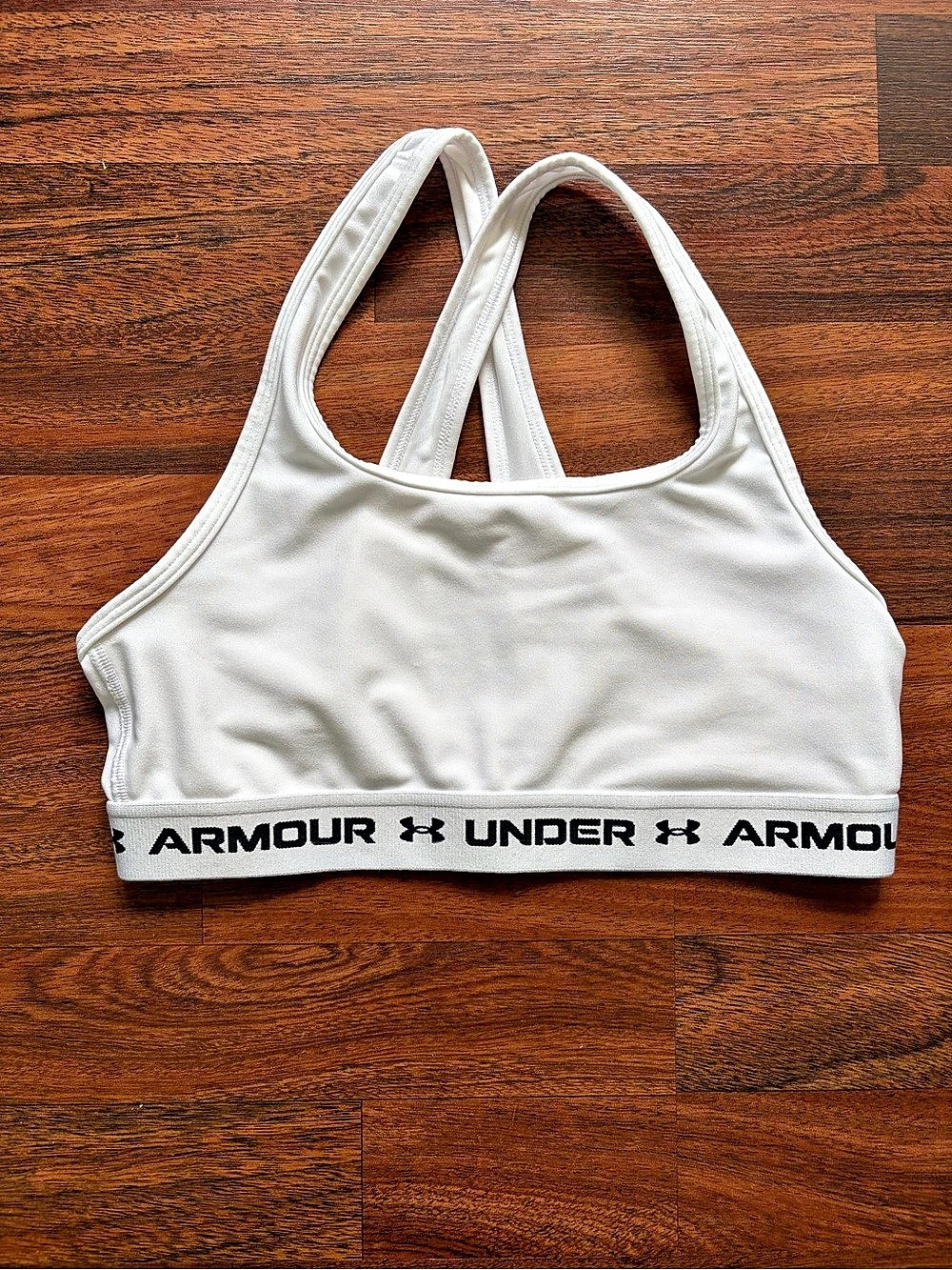 Under Armour HeatGear Girls Sports Bra White Youth Large YLG Athletic